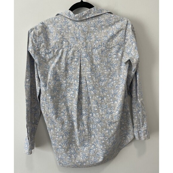GRAYSON Shirt The Hero Blue Floral Long Sleeve Button Cotton 2 Women's Size S - Picture 2 of 8